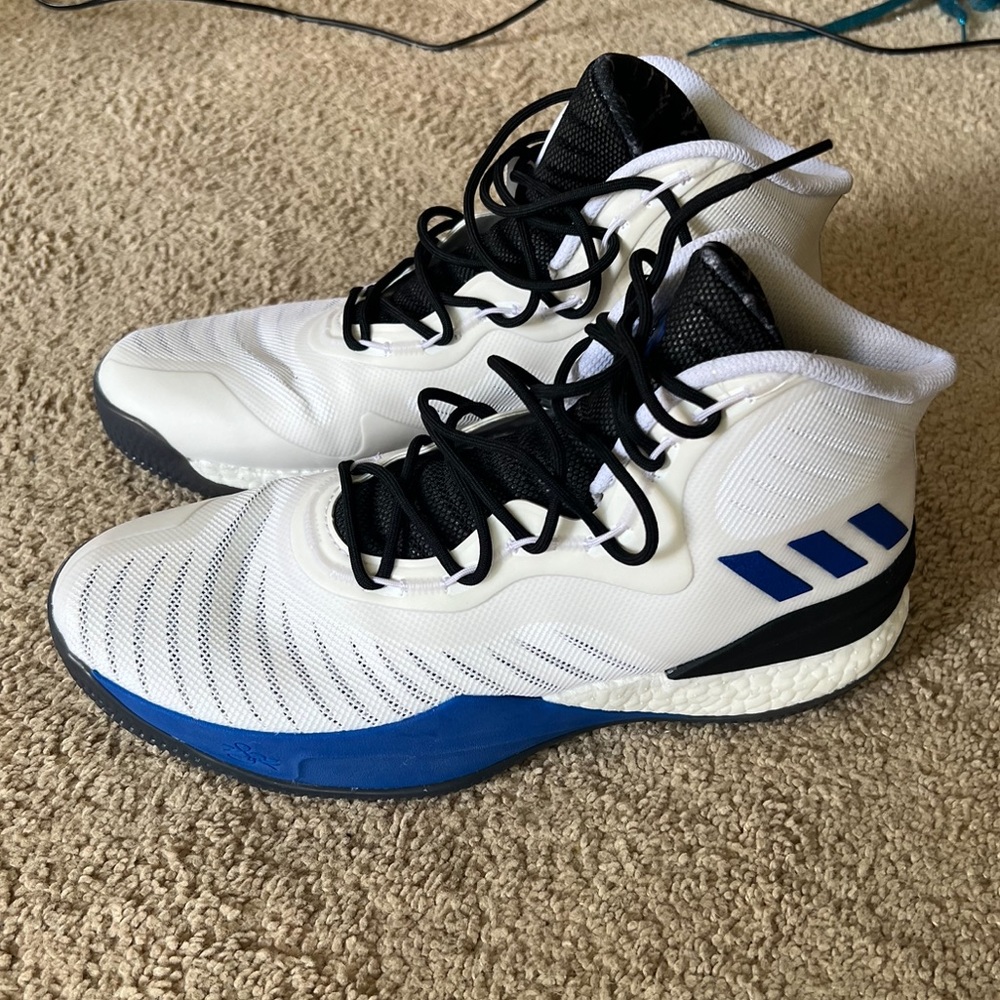 Derrick rose  d rose 8 adidas d rose basketball shoes new white blue size 10